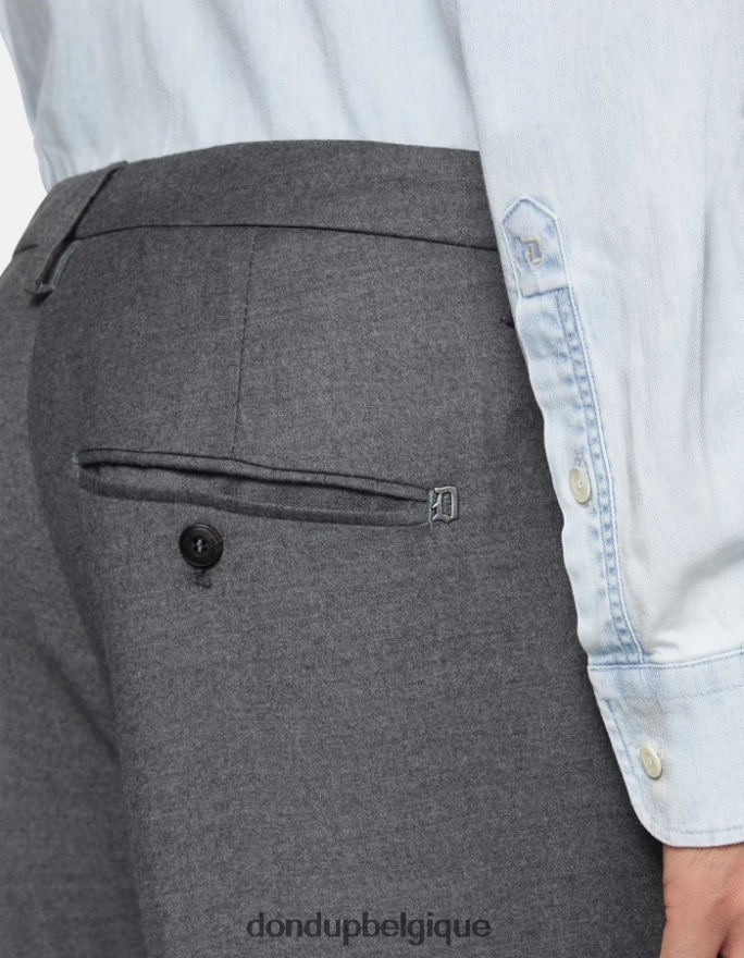 Hommes vêtements DONDUP gris pantalon slim en flanelle gaubert 8826D0784