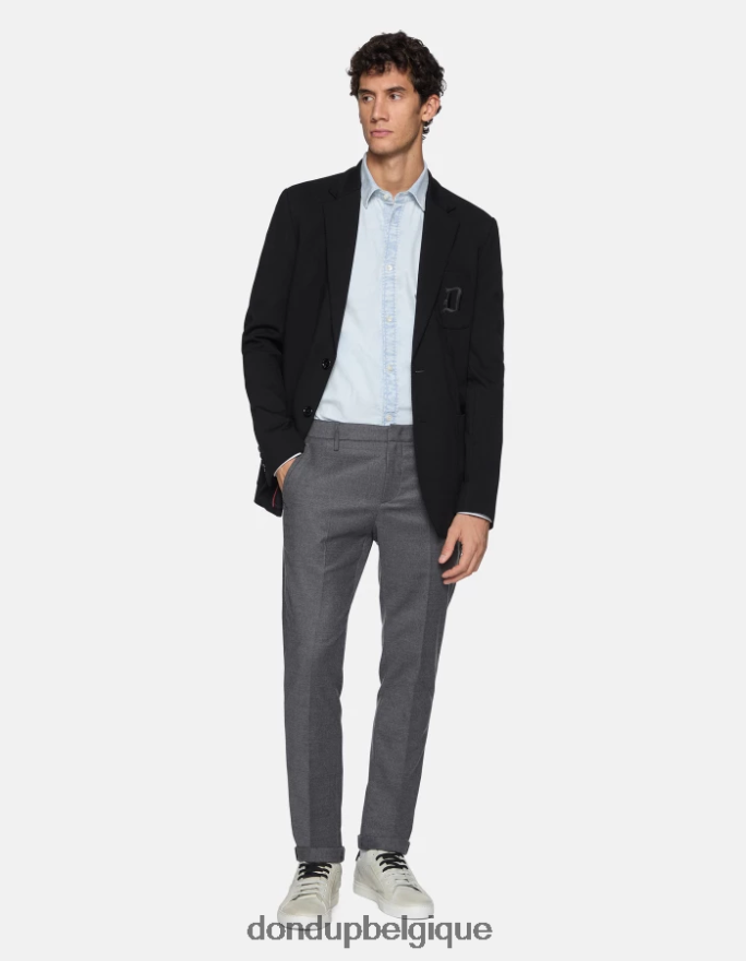 Hommes vêtements DONDUP gris pantalon slim en flanelle gaubert 8826D0784