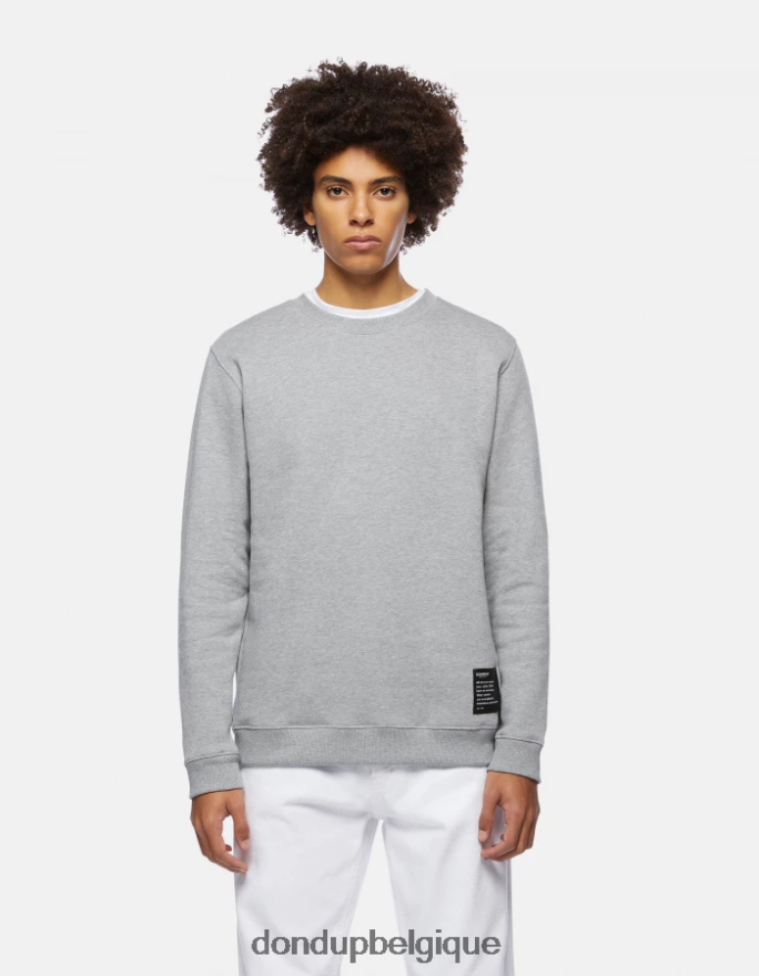 Hommes vêtements DONDUP gris sweat-shirt coupe classique à col rond 8826D0843