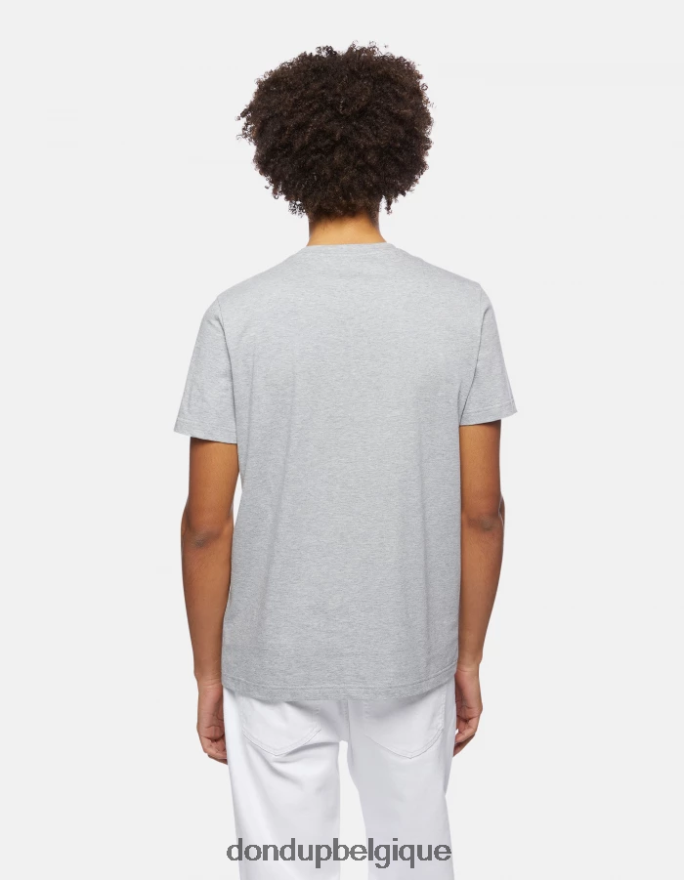 Hommes vêtements DONDUP gris t-shirt coupe classique 8826D0819