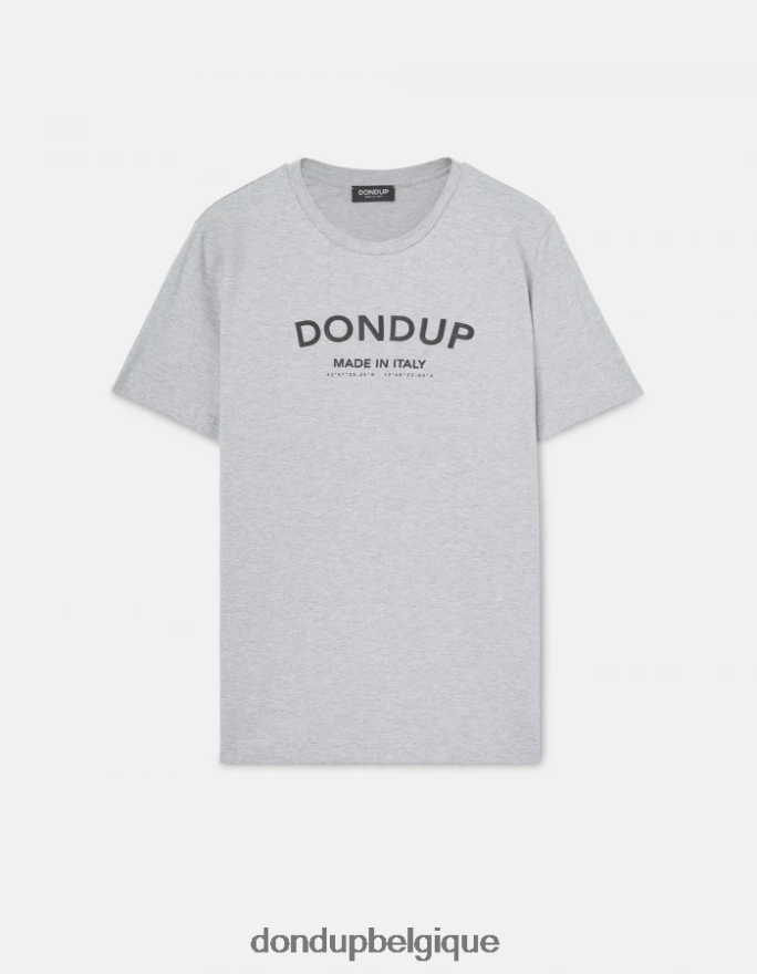 Hommes vêtements DONDUP gris t-shirt coupe classique 8826D0819