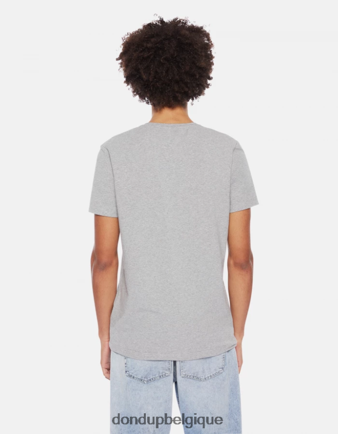 Hommes vêtements DONDUP gris t-shirt slim en jersey 8826D0792