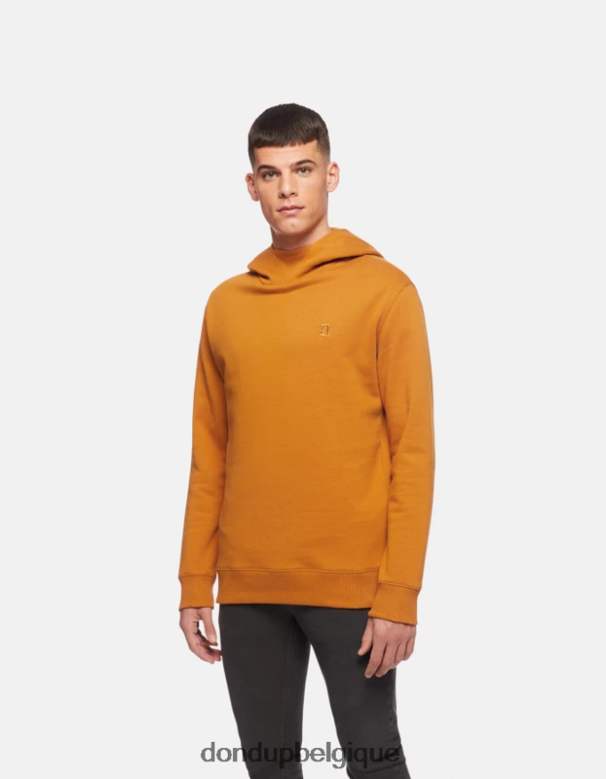 Hommes vêtements DONDUP jaune ocre sweat à capuche coupe classique 8826D0847