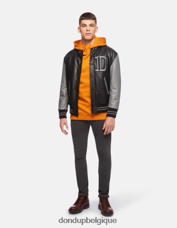 Hommes vêtements DONDUP jaune ocre sweat à capuche coupe classique 8826D0847