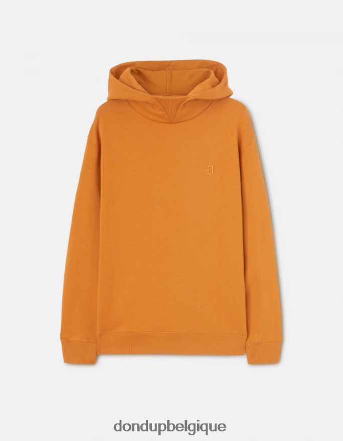 Hommes vêtements DONDUP jaune ocre sweat à capuche coupe classique 8826D0847