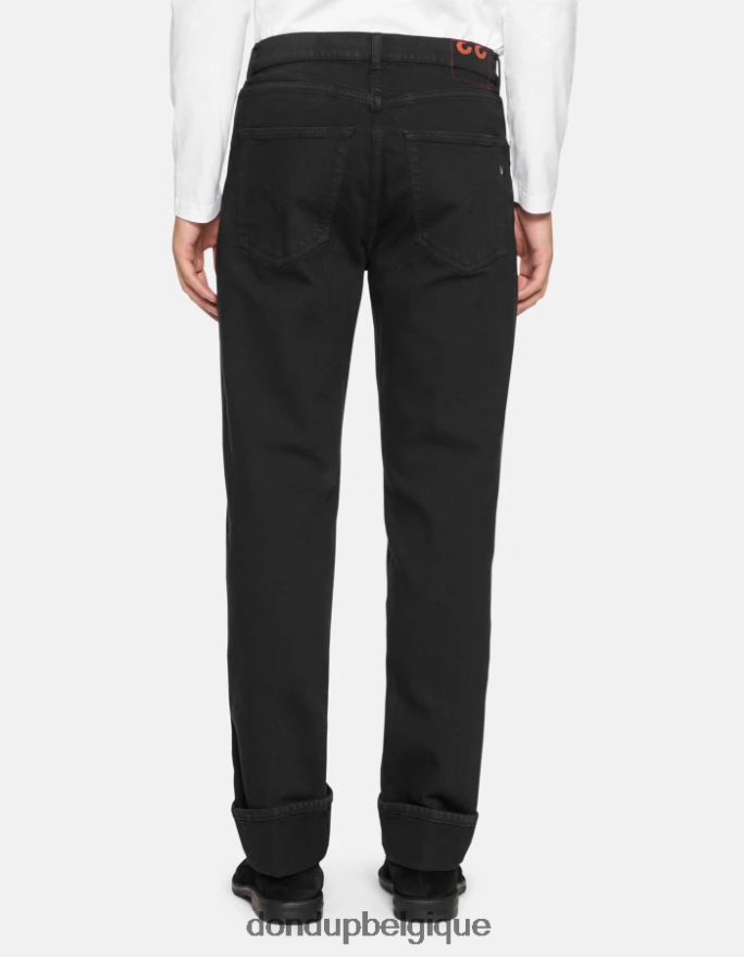 Hommes vêtements DONDUP noir Jean Ervin coupe ample 34 pouces en denim bull stretch 8826D0584