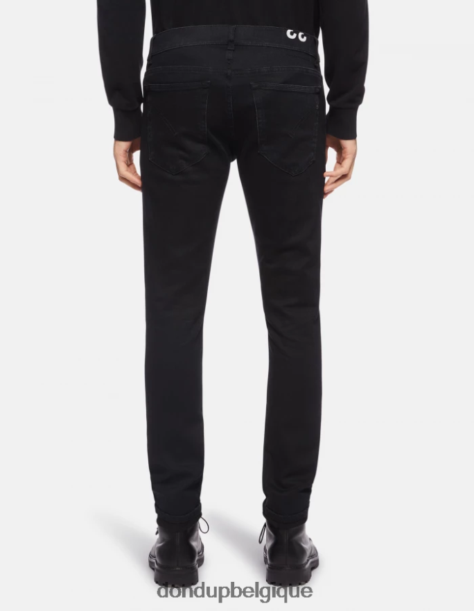 Hommes vêtements DONDUP noir Jean skinny Ritchie en denim stretch 8826D0674