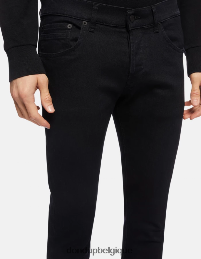 Hommes vêtements DONDUP noir Jean skinny Ritchie en denim stretch 8826D0674