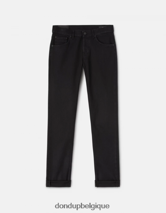 Hommes vêtements DONDUP noir Jean skinny Ritchie en denim stretch 8826D0674