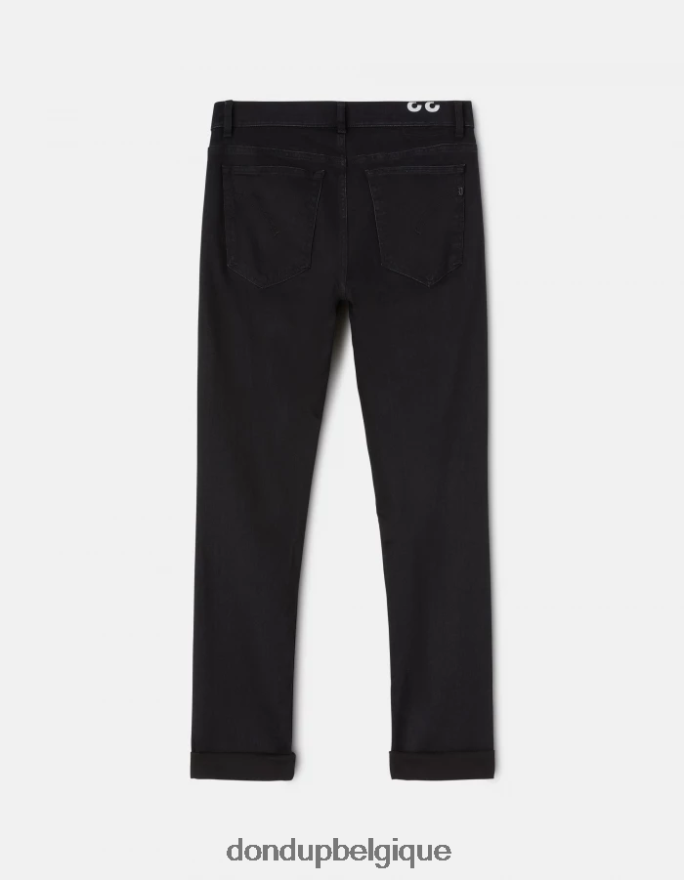 Hommes vêtements DONDUP noir Jean skinny Ritchie en denim stretch 8826D0674