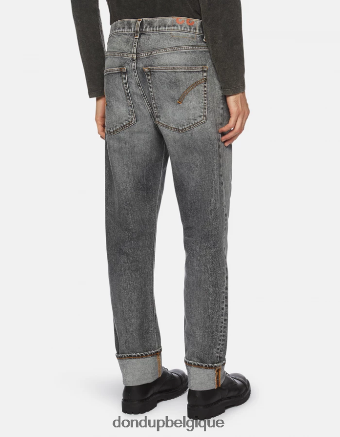 Hommes vêtements DONDUP noir Paco - Jean ample 34 pouces en denim stretch 8826D0599