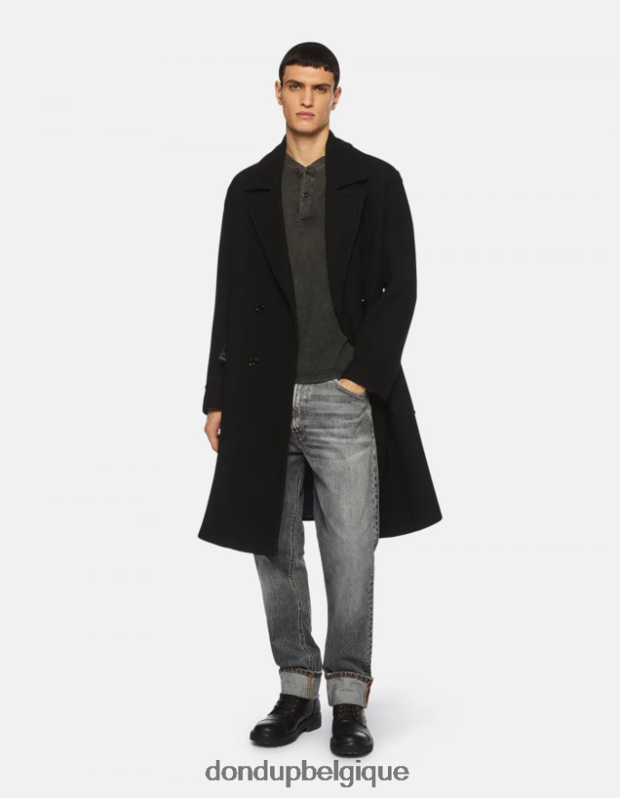 Hommes vêtements DONDUP noir Paco - Jean ample 34 pouces en denim stretch 8826D0599