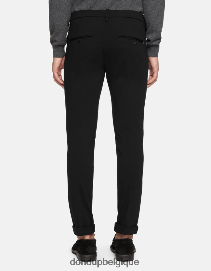 Hommes vêtements DONDUP noir gaubert pantalon slim en jersey 8826D0731