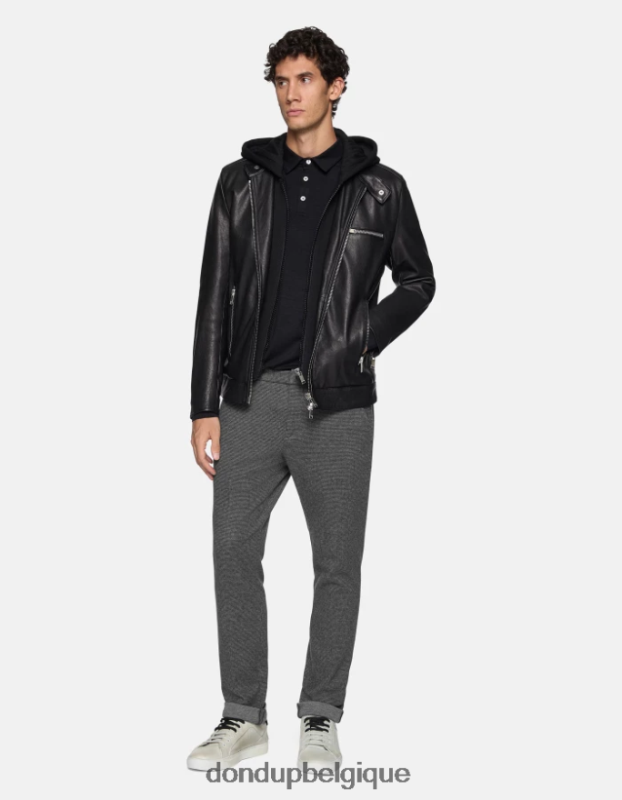 Hommes vêtements DONDUP noir gaubert pantalon slim en jersey 8826D0790