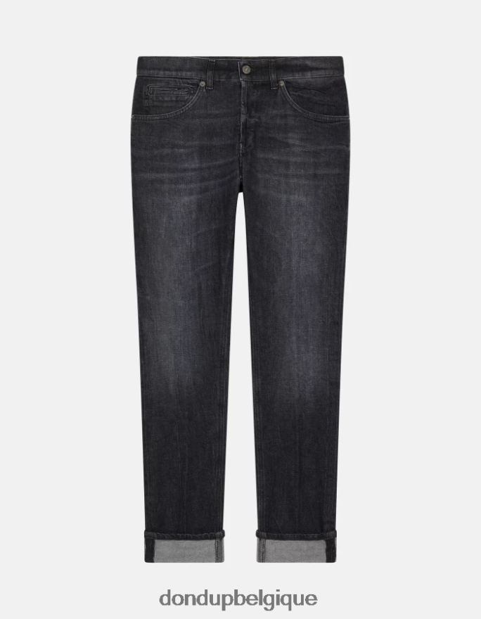 Hommes vêtements DONDUP noir jean skinny George en denim stretch 8826D0625