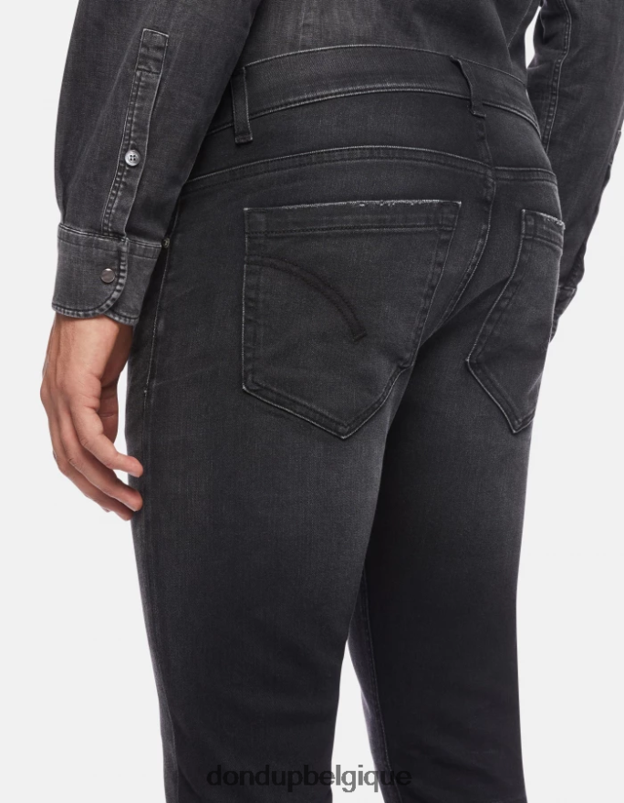 Hommes vêtements DONDUP noir jean skinny George en denim stretch 8826D0673
