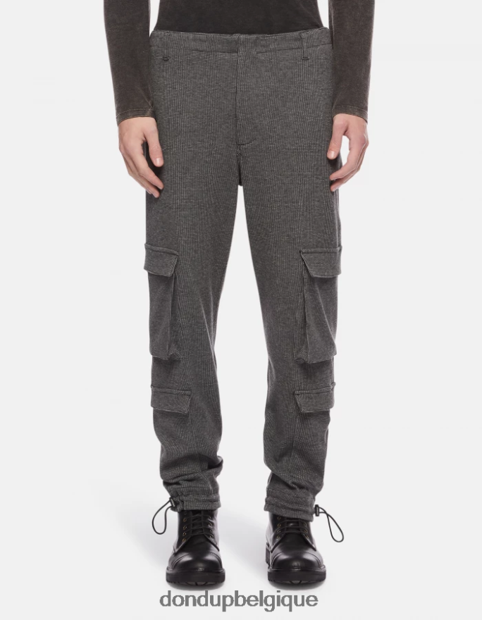 Hommes vêtements DONDUP noir pantalon cargo en jersey ken 8826D0693