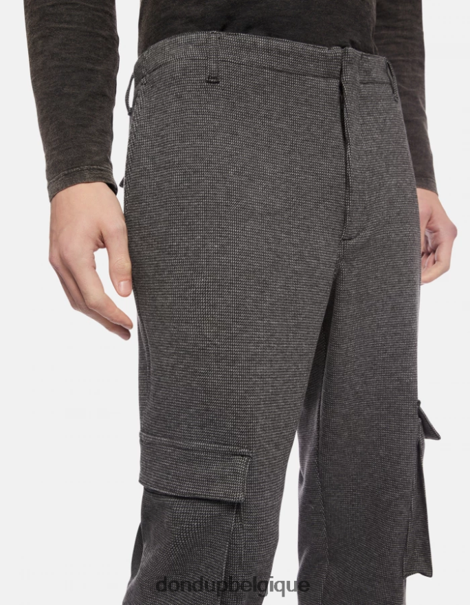 Hommes vêtements DONDUP noir pantalon cargo en jersey ken 8826D0693