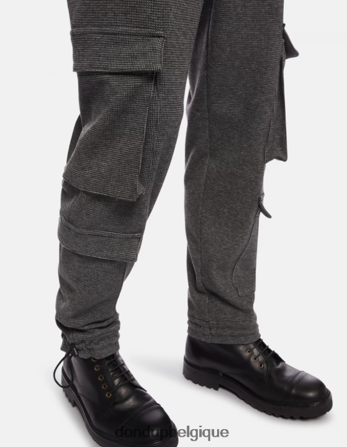 Hommes vêtements DONDUP noir pantalon cargo en jersey ken 8826D0693