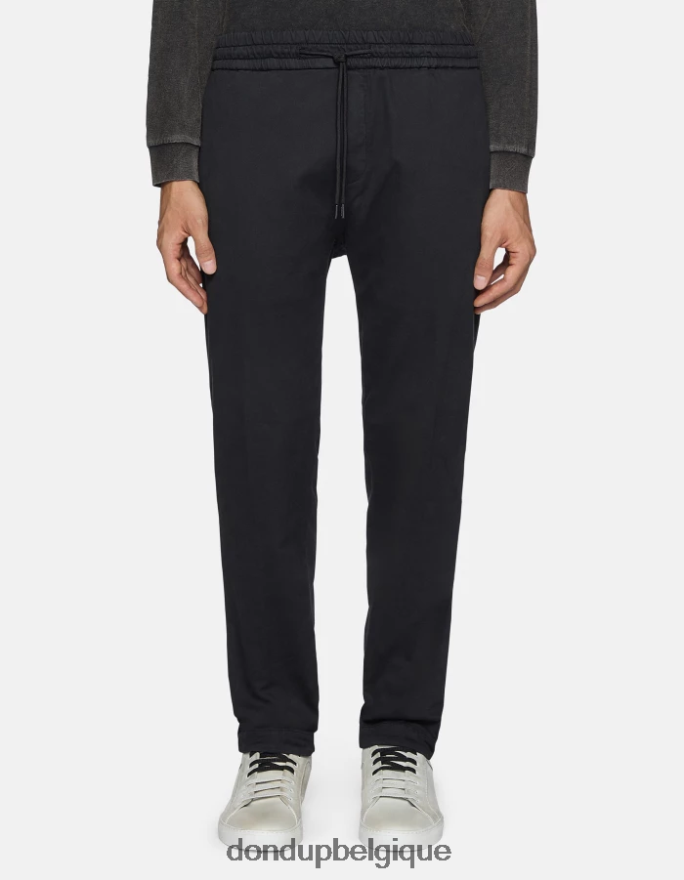 Hommes vêtements DONDUP noir pantalon de jogging en velours côtelé dom 8826D0745
