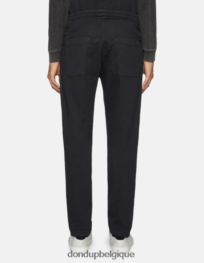 Hommes vêtements DONDUP noir pantalon de jogging en velours côtelé dom 8826D0745