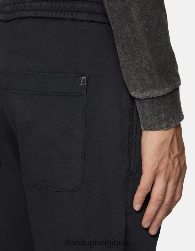 Hommes vêtements DONDUP noir pantalon de jogging en velours côtelé dom 8826D0745