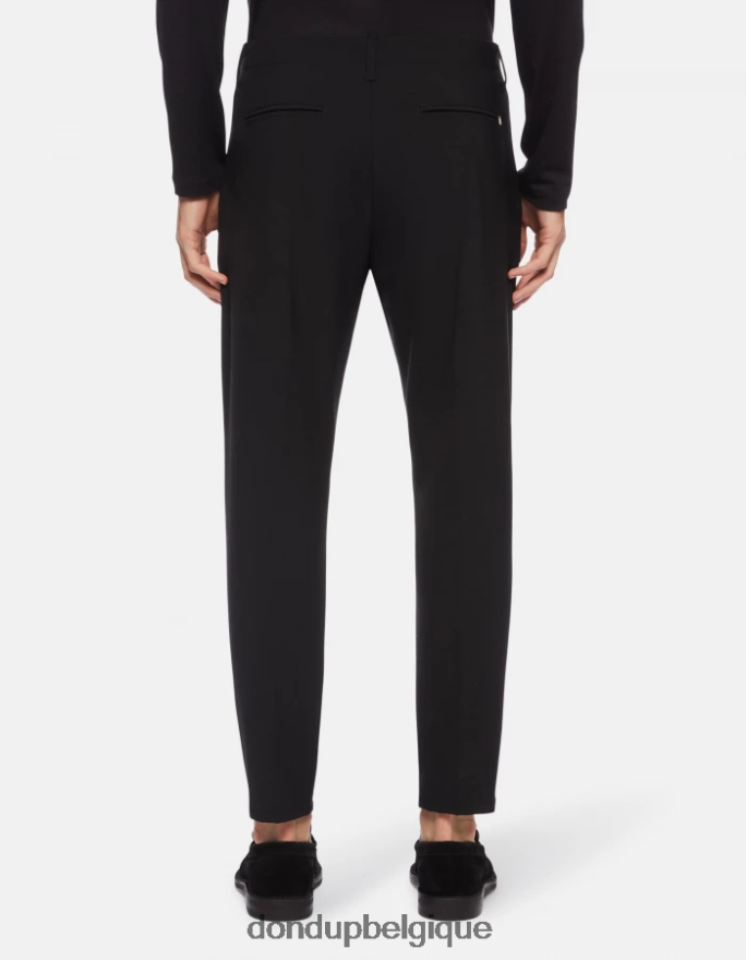 Hommes vêtements DONDUP noir pantalon en laine coupe carotte ben 8826D0706