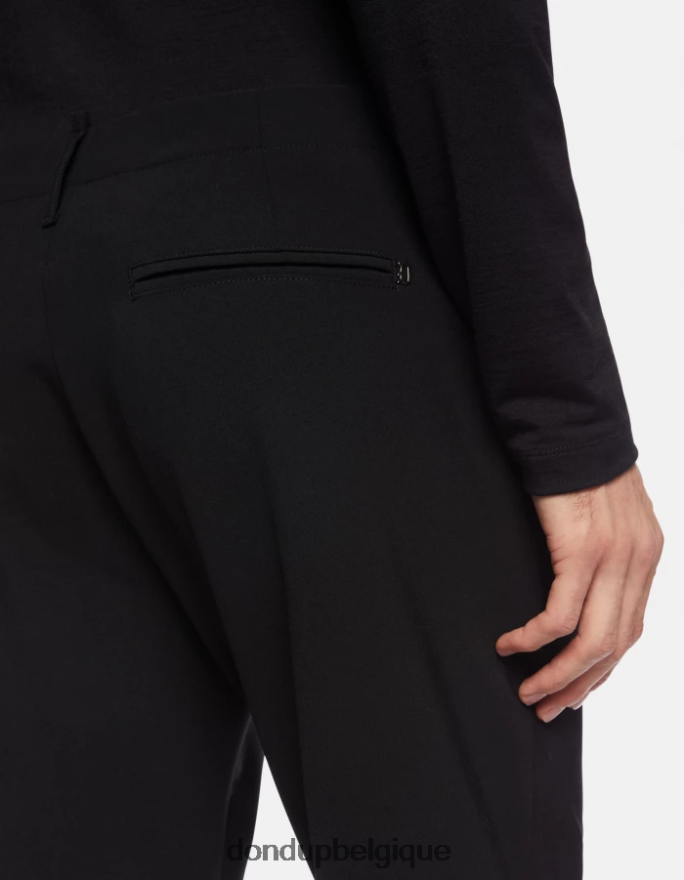 Hommes vêtements DONDUP noir pantalon en laine coupe carotte ben 8826D0706