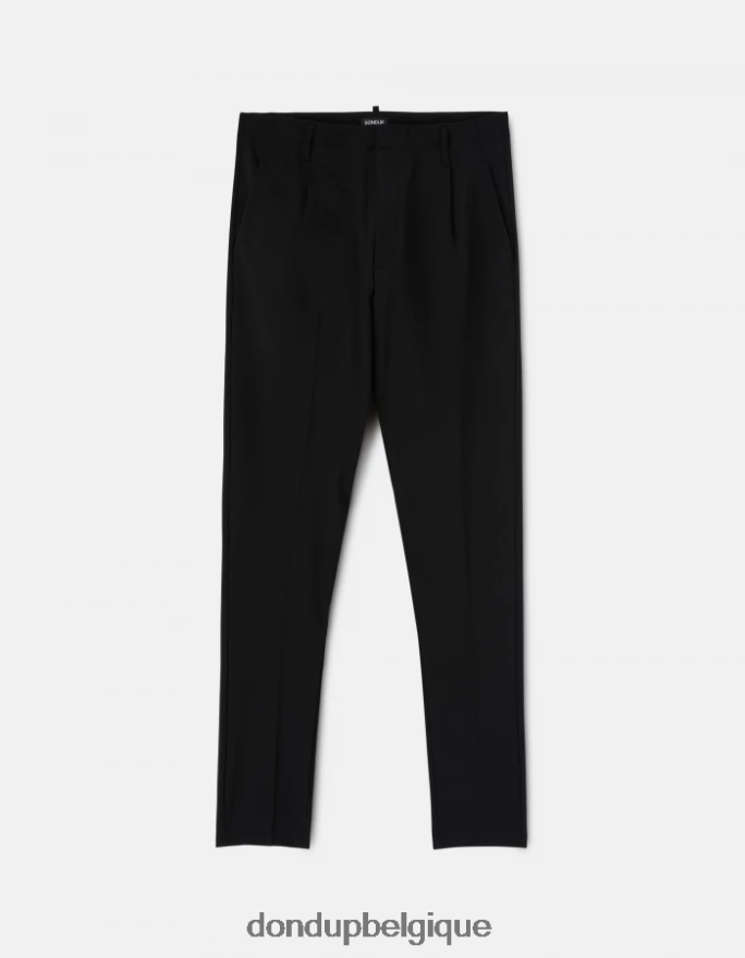 Hommes vêtements DONDUP noir pantalon en laine coupe carotte ben 8826D0706