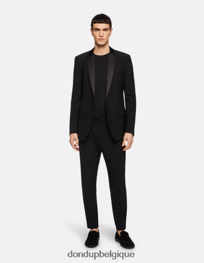 Hommes vêtements DONDUP noir pantalon en laine coupe carotte ben 8826D0706