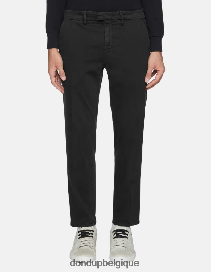Hommes vêtements DONDUP noir pantalon en satin coupe classique pablo 8826D0741