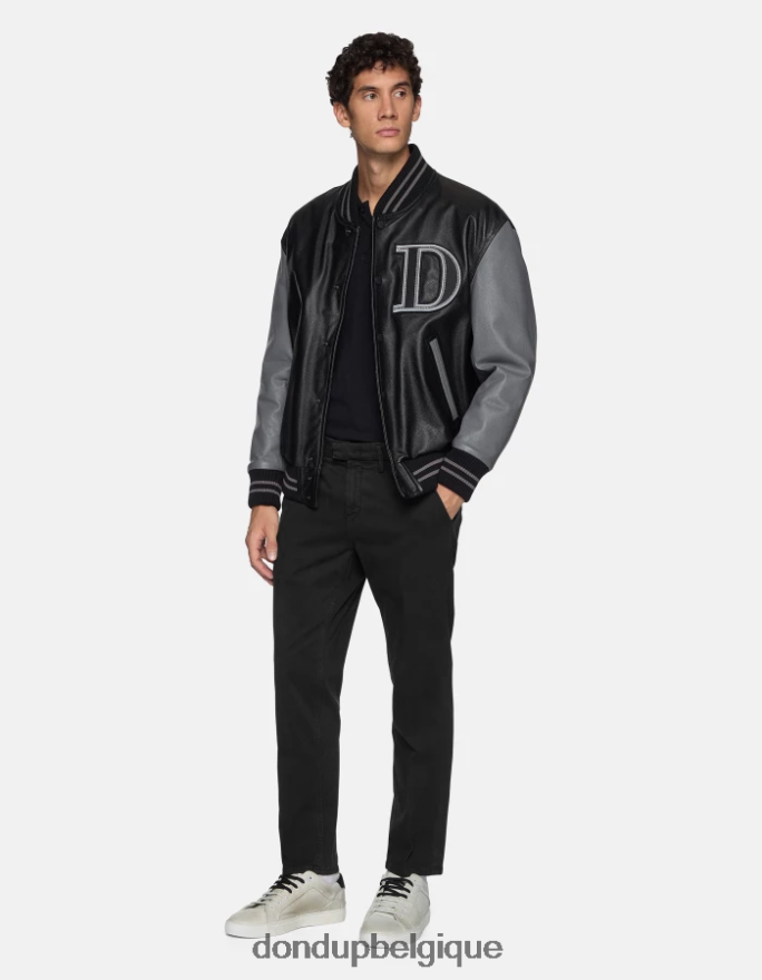Hommes vêtements DONDUP noir pantalon en satin coupe classique pablo 8826D0741