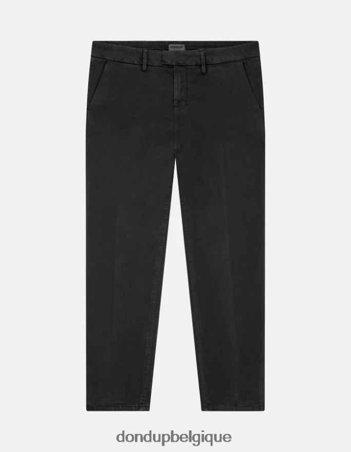Hommes vêtements DONDUP noir pantalon en satin coupe classique pablo 8826D0741