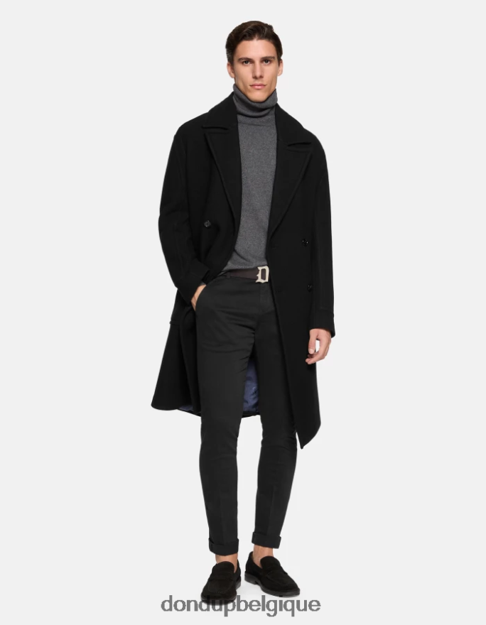Hommes vêtements DONDUP noir pantalon slim en coton gaubert 8826D0692