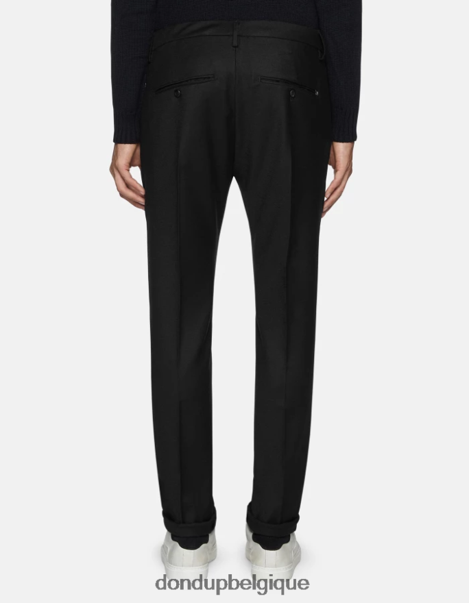 Hommes vêtements DONDUP noir pantalon slim en flanelle gaubert 8826D0787