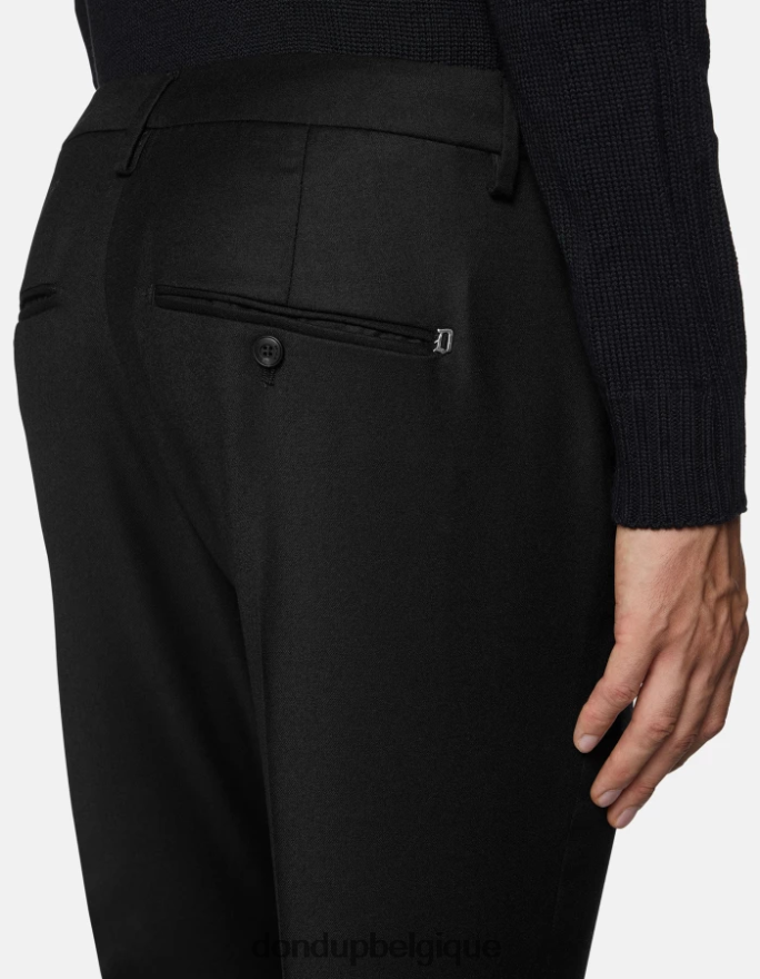 Hommes vêtements DONDUP noir pantalon slim en flanelle gaubert 8826D0787