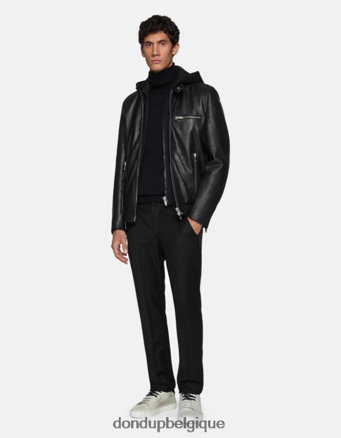 Hommes vêtements DONDUP noir pantalon slim en flanelle gaubert 8826D0787