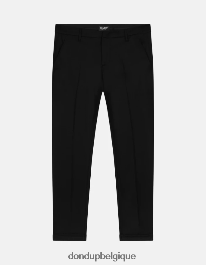 Hommes vêtements DONDUP noir pantalon slim en flanelle gaubert 8826D0787