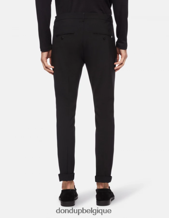Hommes vêtements DONDUP noir pantalon slim en laine gaubert 8826D0705