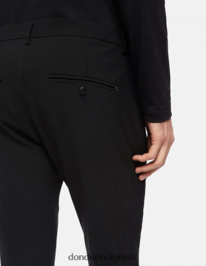 Hommes vêtements DONDUP noir pantalon slim en laine gaubert 8826D0705