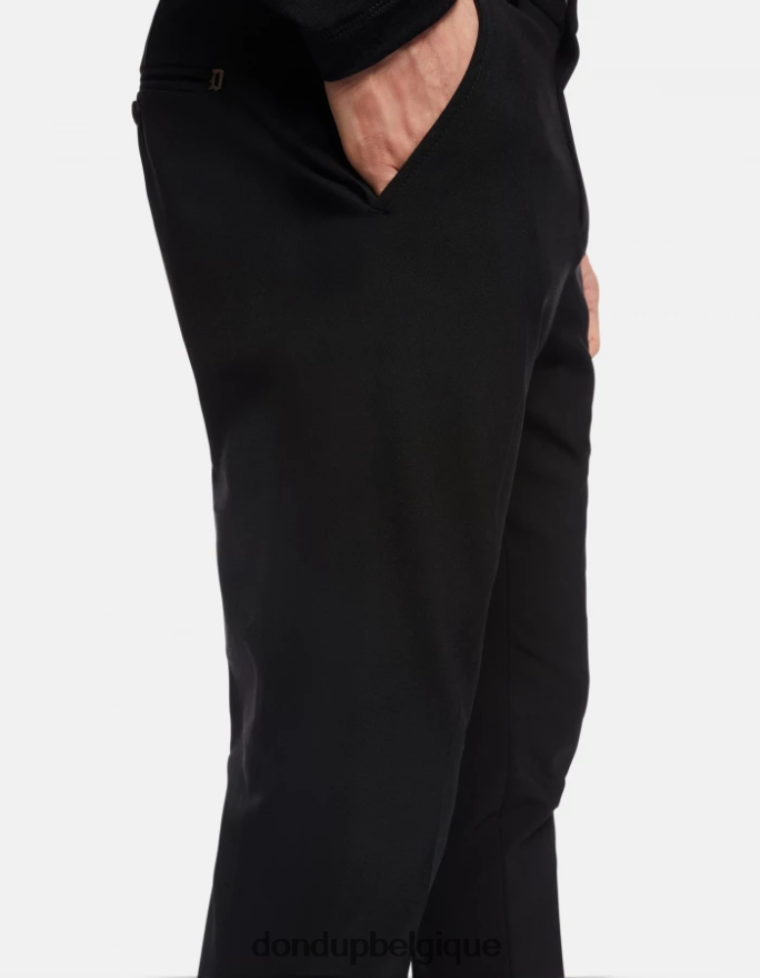 Hommes vêtements DONDUP noir pantalon slim en laine gaubert 8826D0705