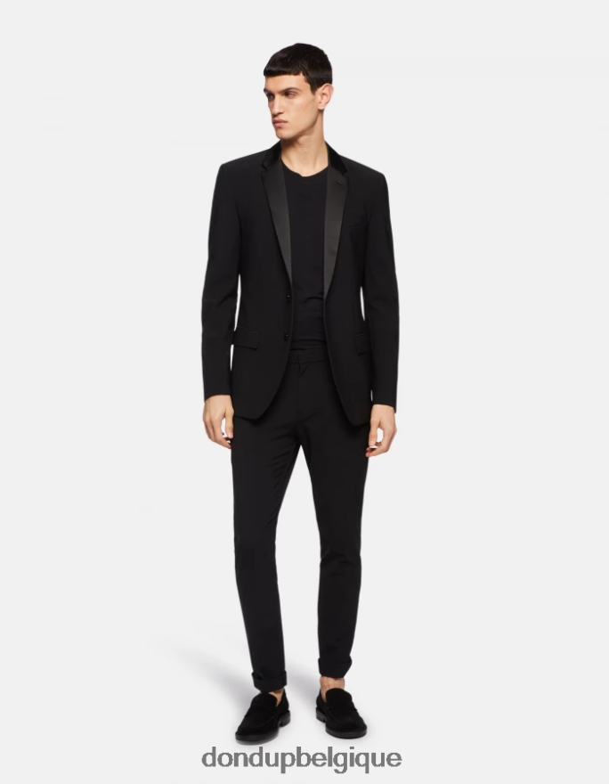 Hommes vêtements DONDUP noir pantalon slim en laine gaubert 8826D0705