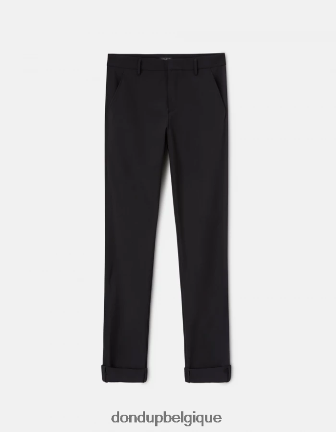 Hommes vêtements DONDUP noir pantalon slim en laine gaubert 8826D0705