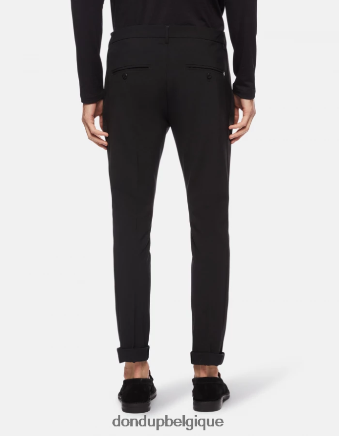 Hommes vêtements DONDUP noir pantalon slim en laine gaubert 8826D0740