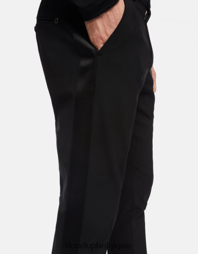 Hommes vêtements DONDUP noir pantalon slim en laine gaubert 8826D0740