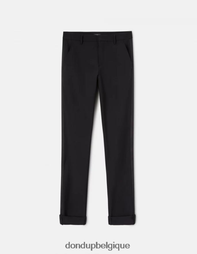 Hommes vêtements DONDUP noir pantalon slim en laine gaubert 8826D0740