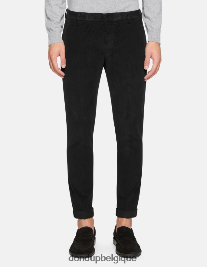 Hommes vêtements DONDUP noir pantalon slim en velours gaubert 8826D0770
