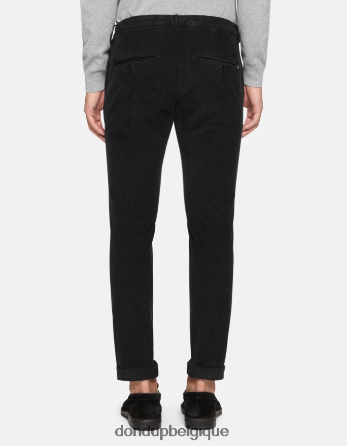 Hommes vêtements DONDUP noir pantalon slim en velours gaubert 8826D0770