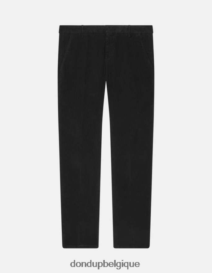 Hommes vêtements DONDUP noir pantalon slim en velours gaubert 8826D0770