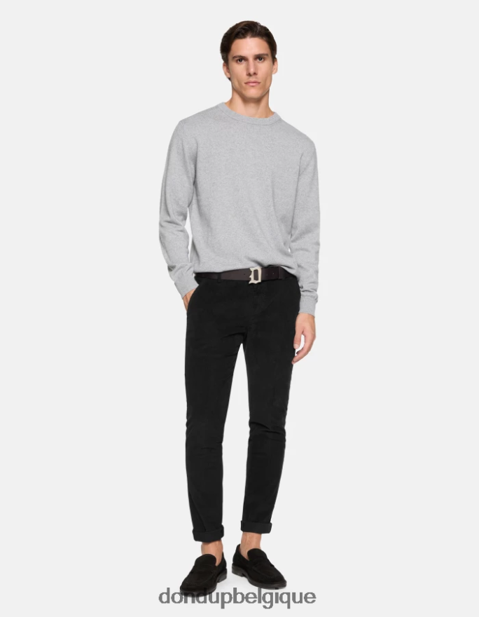 Hommes vêtements DONDUP noir pantalon slim en velours gaubert 8826D0770